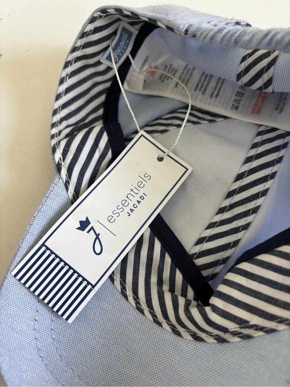 Jacadi l’esprit Baby Oxford ball cap - Blue/White 12M/47cm - NWT